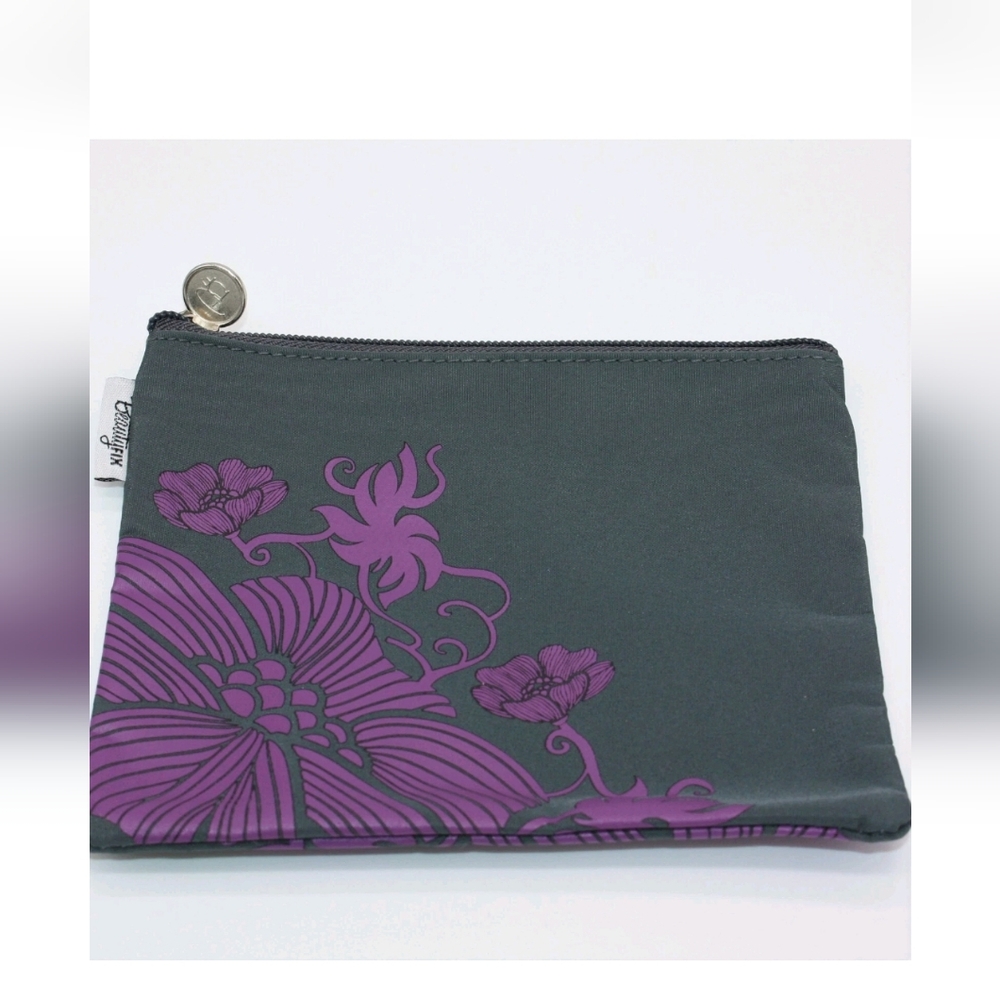 BeautyFix Chic Purple Floral Cosmetic Bags Set Of 2 - Picture 3 of 5